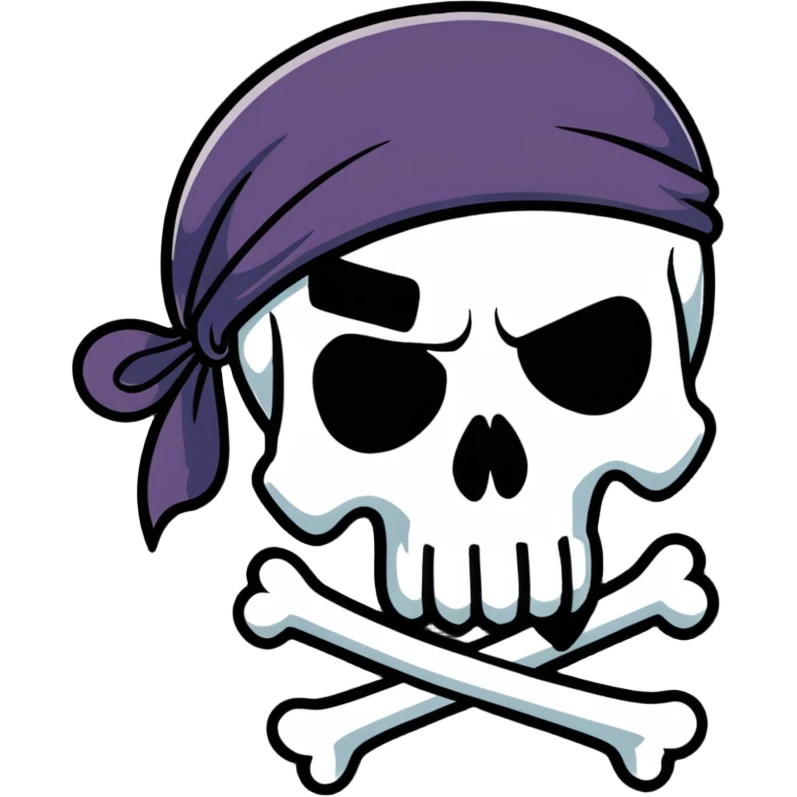 One Piece pirate skull logo emoji