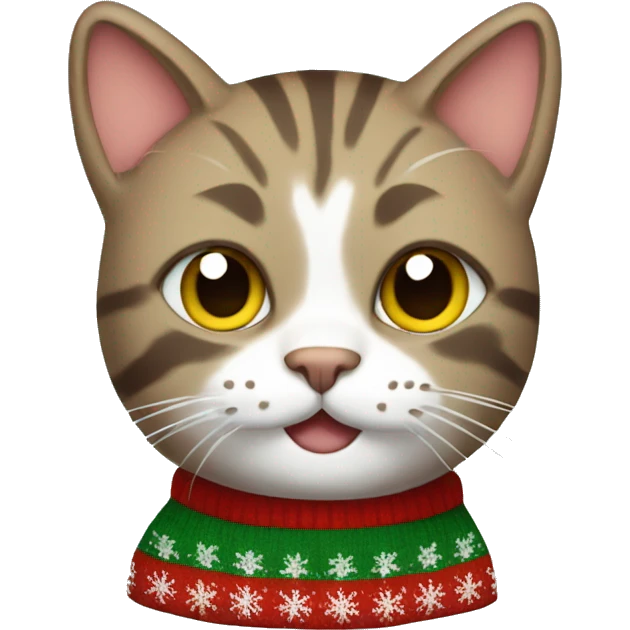cat wearing christmas sweater emoji