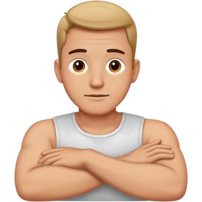 man with his hands on his neck and his arms crossed emoji