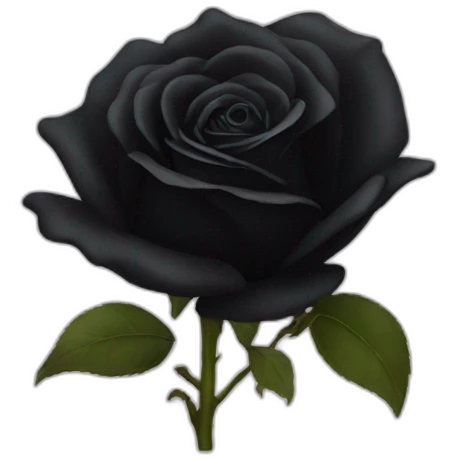 Black rose without stem emoji