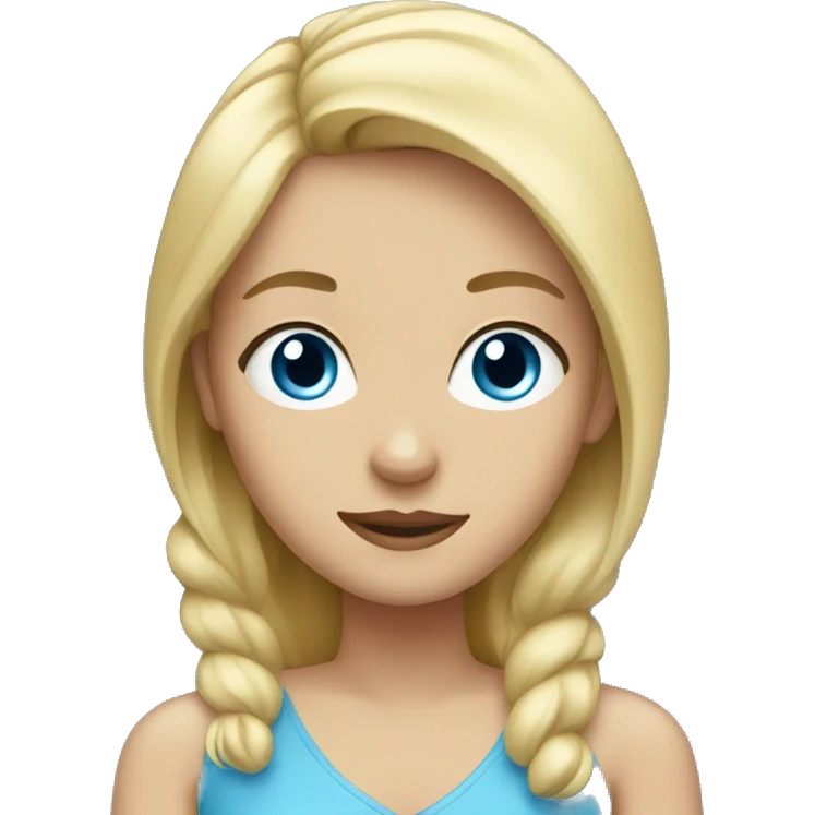 Girl with blonde hair and blue eyes  emoji