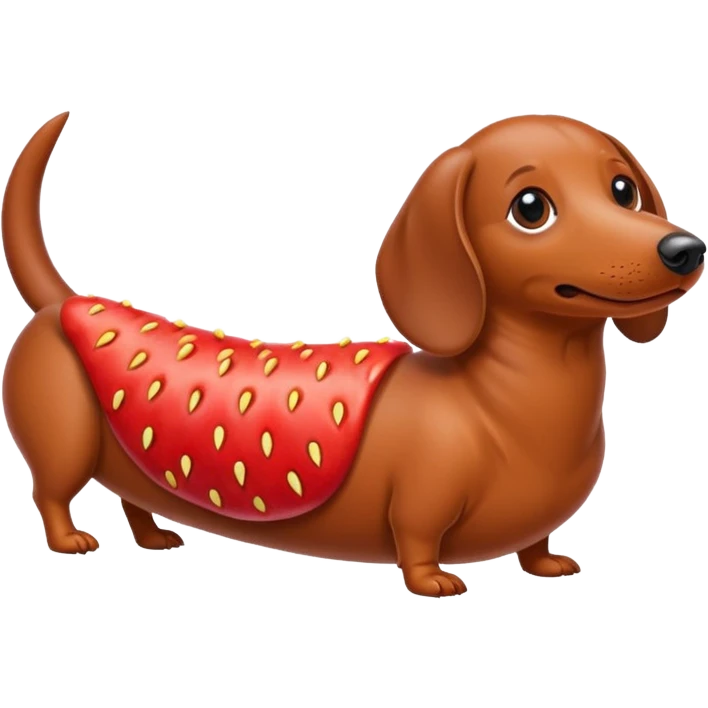 Strawberry weiner dog emoji