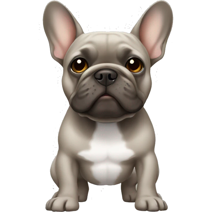 Grey French bulldog with brown tan  emoji