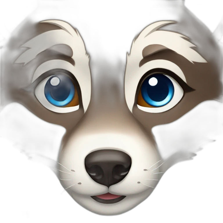 Brown female wolf blue eyes  emoji