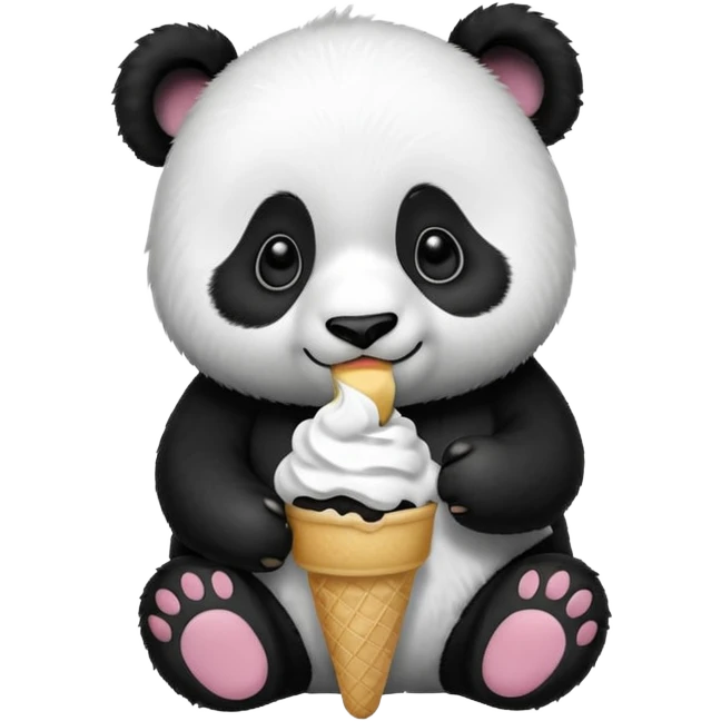 Panda eating ice cream emoji