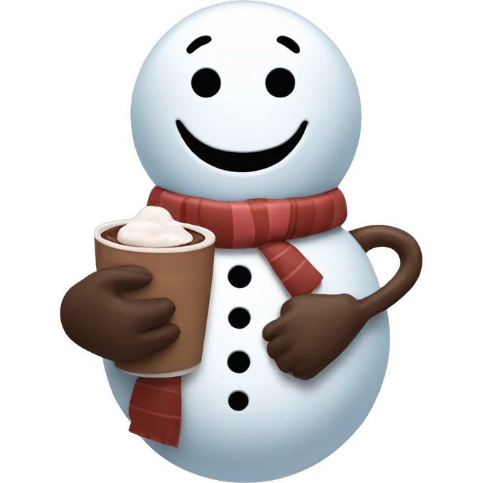Snow man with hot chocolate  emoji