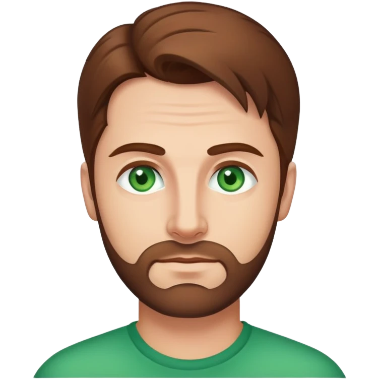 40 years old Man with brown hair combed upwards. With green eyes emoji