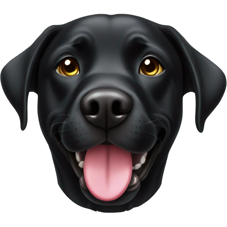 Black lab with ball emoji