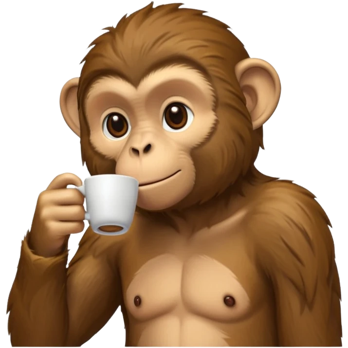 side profile monkey sipping coffee  emoji