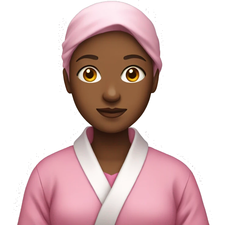 a girl wearing a pink robe  emoji