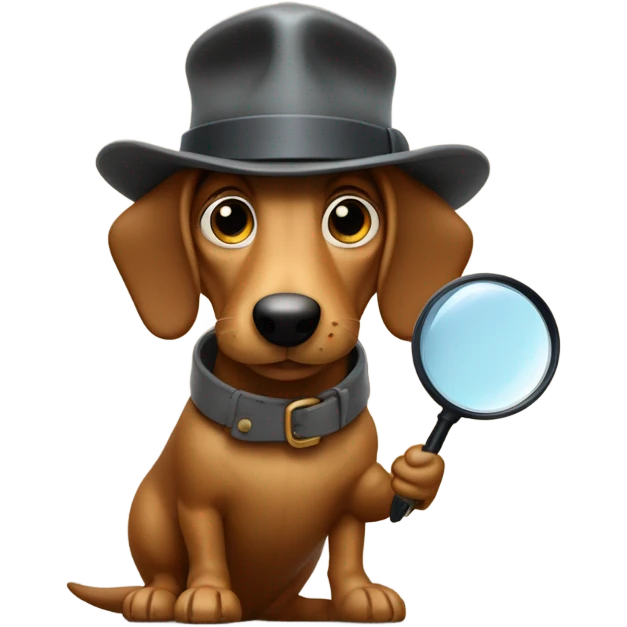 Wiener dog detective emoji
