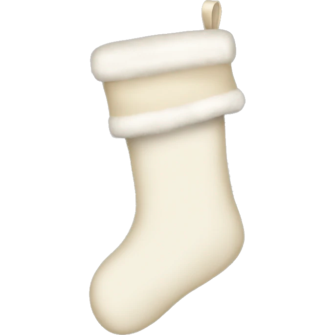 Ivory and beige hanging stockings christmas emoji