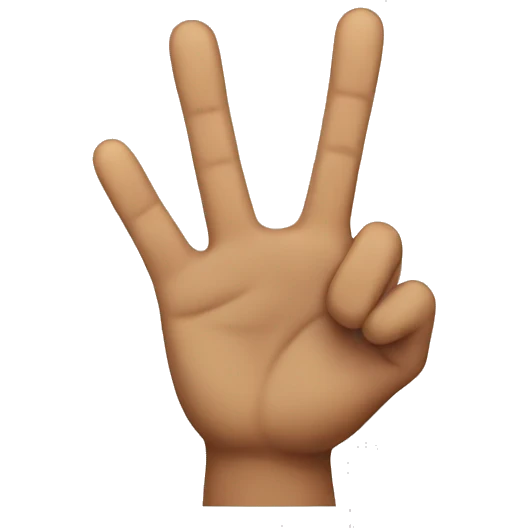 3 fingers up emoji