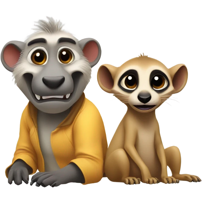 Hakuna Matata - pontoon with one warthog and one meerkat on it emoji
