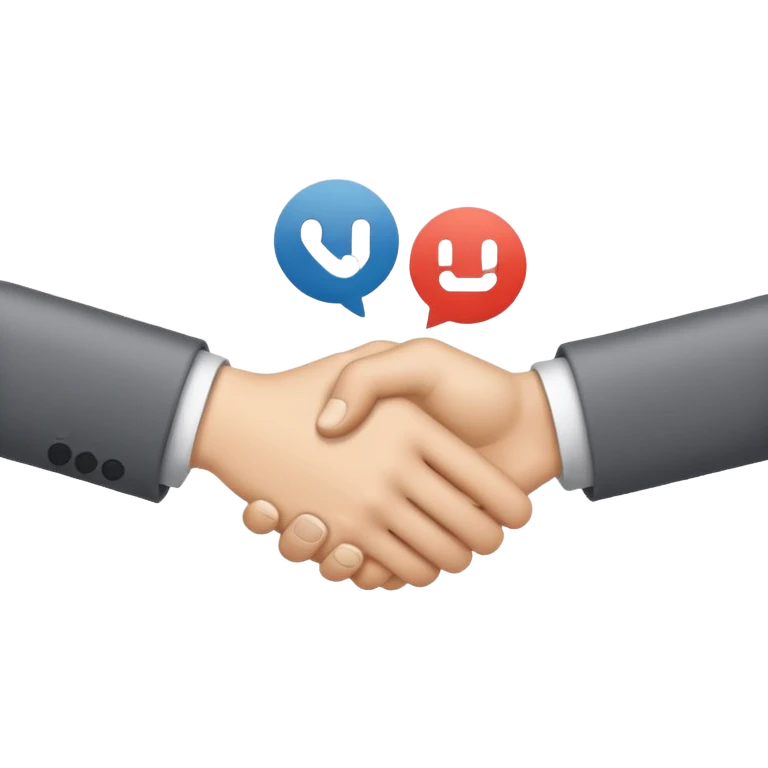handshake and user icons, CRM theme emoji