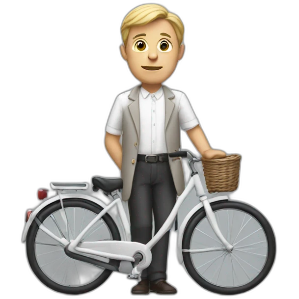 White Alfred with a bike emoji