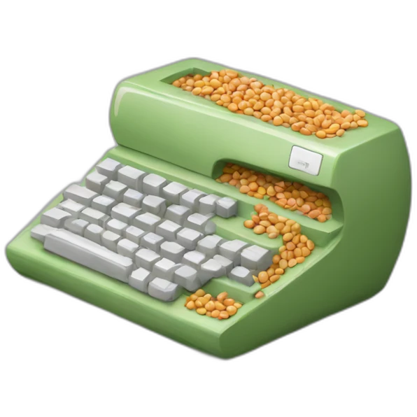 computer with beans inside emoji