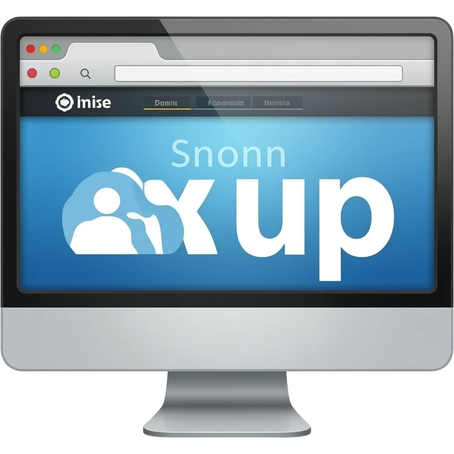 Sign up word with Computer Reservation site emoji