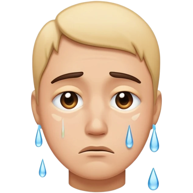 sad face with tears streaming down emoji