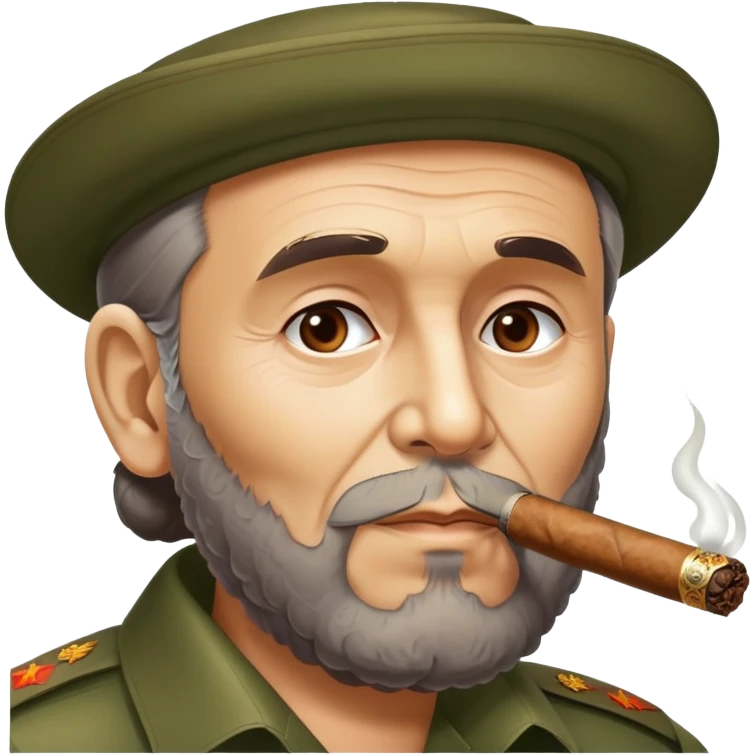 Fidel Castro with a cigar emoji