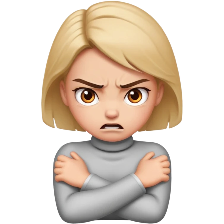 Arms around neck girl mad  emoji