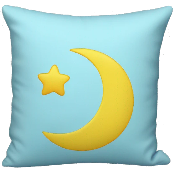 Light blue pillow with yellow moon pattern  emoji