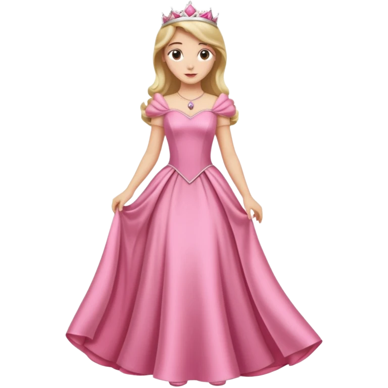 Full-length princess in a pink dress emoji