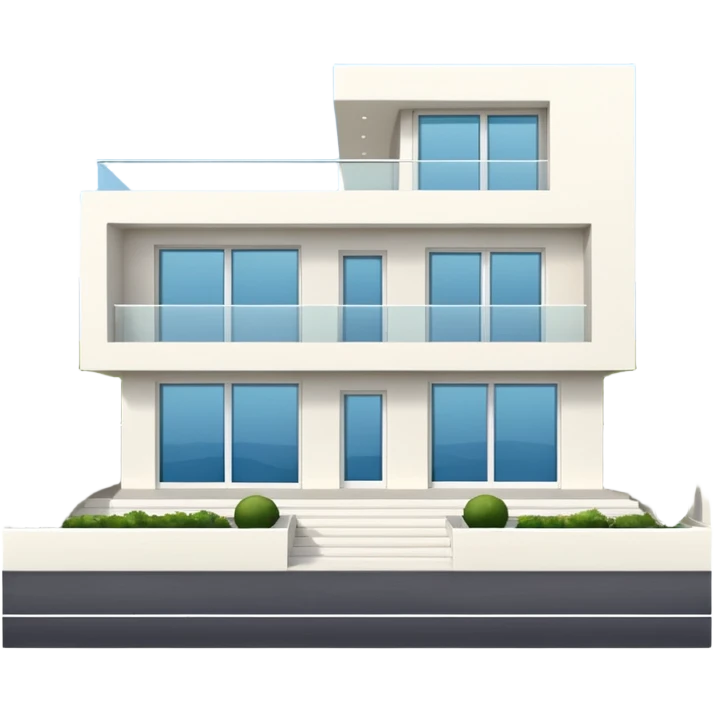 white 3 floor modern luxurious villa emoji