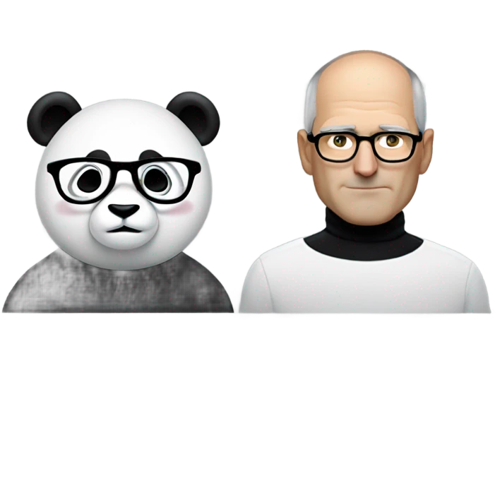 Panda with Steve Jobs emoji
