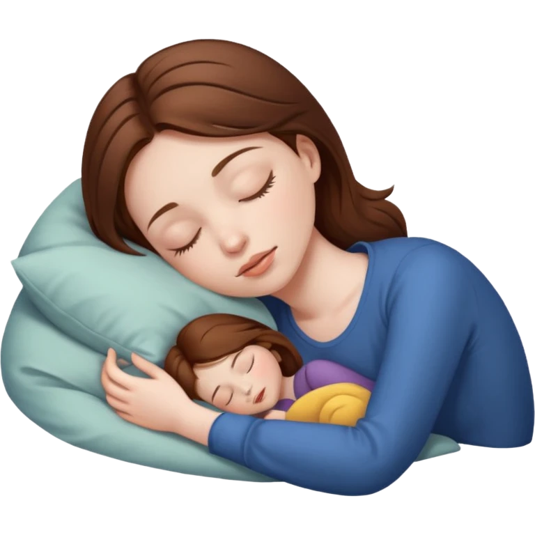 Brown hair girl sleeping emoji