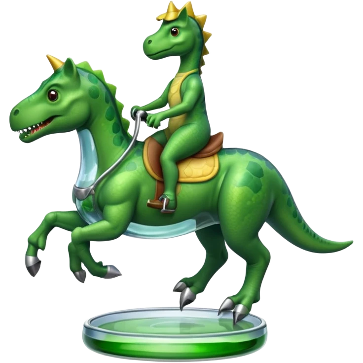 Dinosaur with glass riding horse emoji