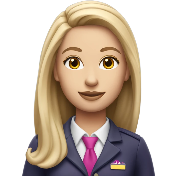 A wizz air flight attendant with long straight blonde hair emoji