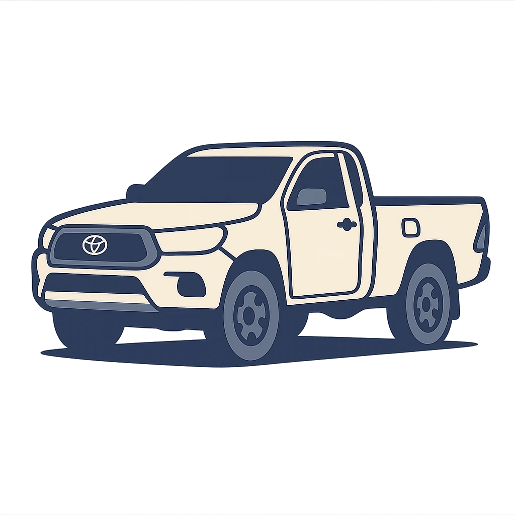 white Toyota Hilux, cartoon style emoji