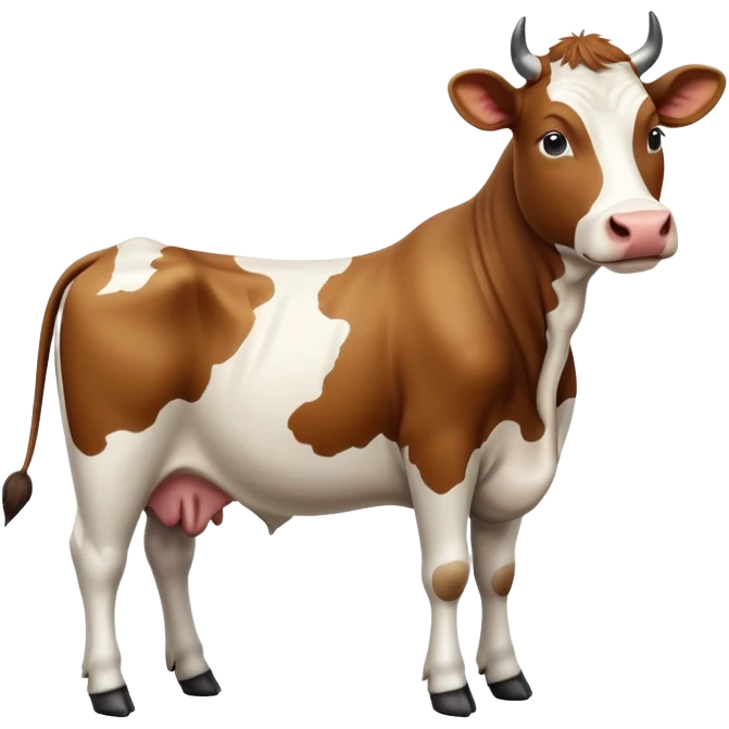 cinematic-[brown and white cow]-realistic-full-body-standing-emoji,-tail-flicking-lazily,-head-tilted-dramatically,-sleek-[brown and white]-coat,-simplified-yet-realistic-focused-features,-highly-detailed,-glowing-with-an-almost-sarcastic-glow emoji