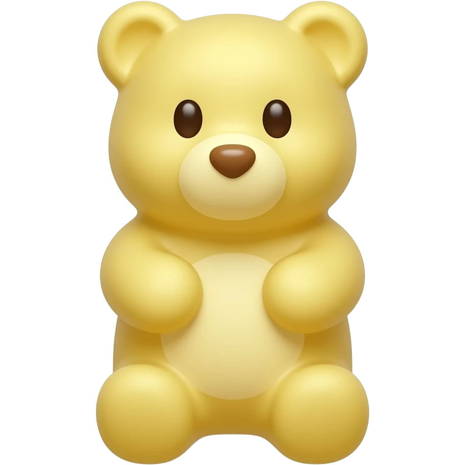 pastel light yellow realistic gummmy bear emoji