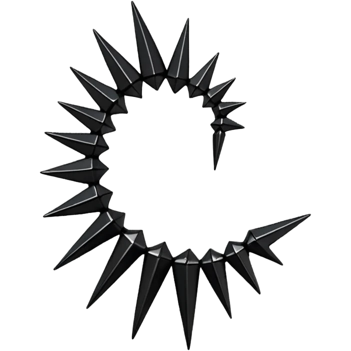 Spiky gothic metallic onyx ear cuffs ear climbers accessory  emoji