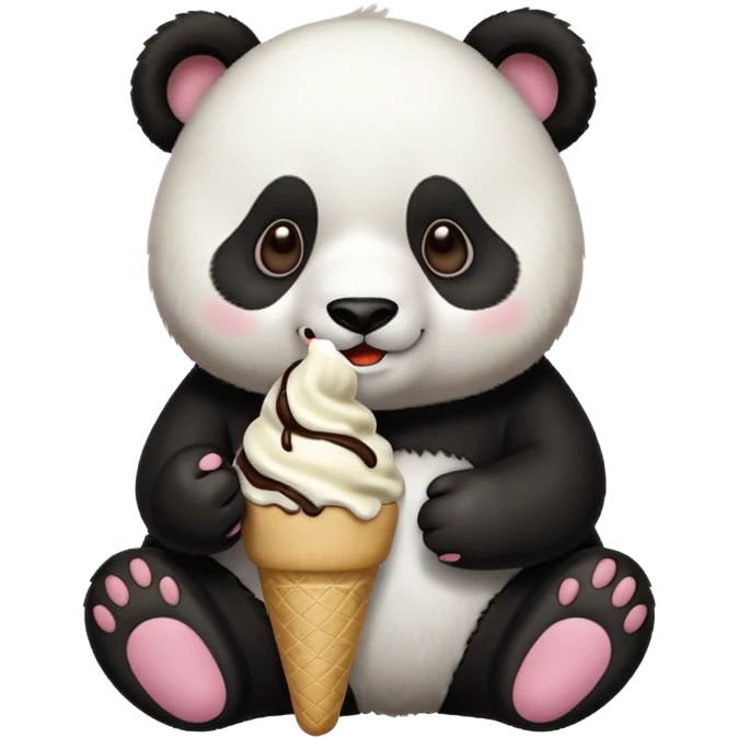 Panda eating ice cream emoji