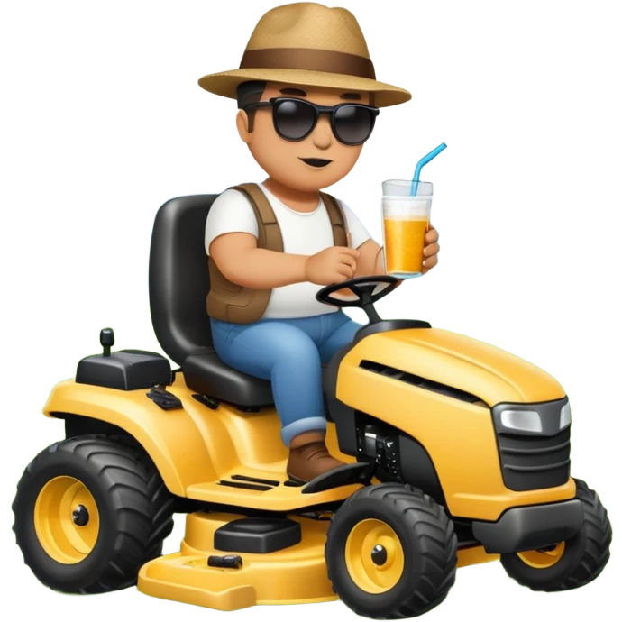 fatman-drinkin on ride on lawn mower emoji