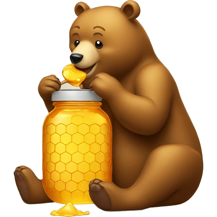 bear eats honey  jar emoji