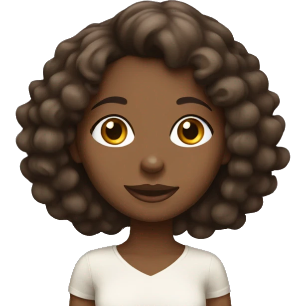 brunette black girl with a cream cockapoo emoji