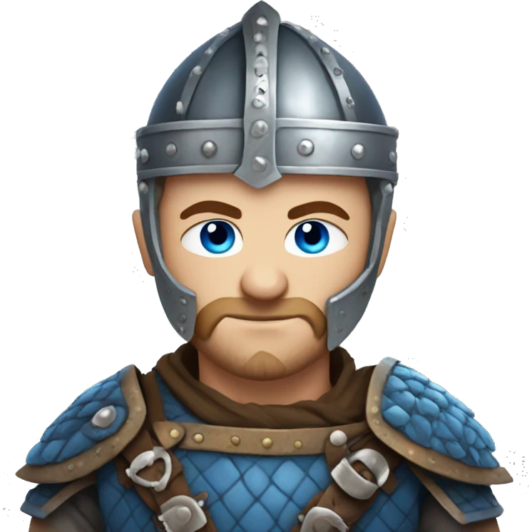 blue eyed man in in Viking armor, mowhawk emoji