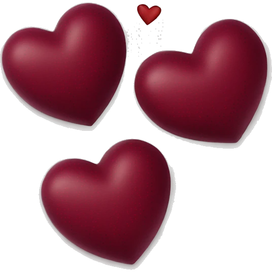 burgundy heart with kisses emoji