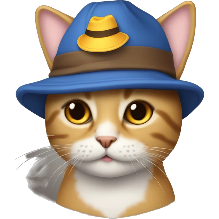 gato usando un gorro emoji