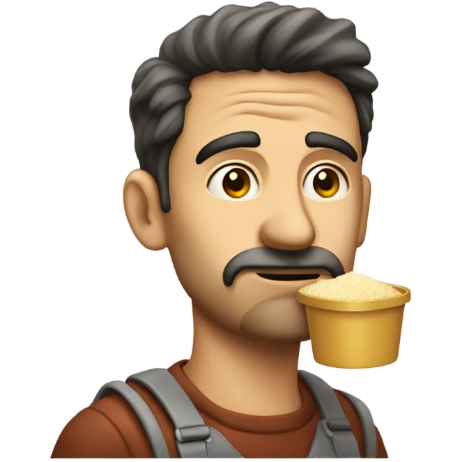 A guy sniffing sugar  emoji