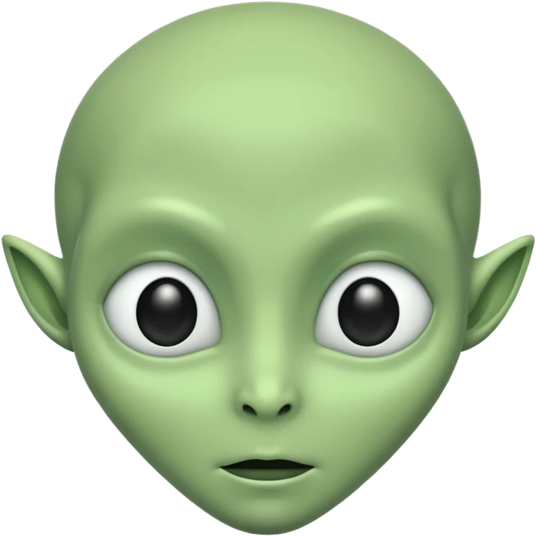 Very simple alien face (black eyes, no nose, no ears) emoji