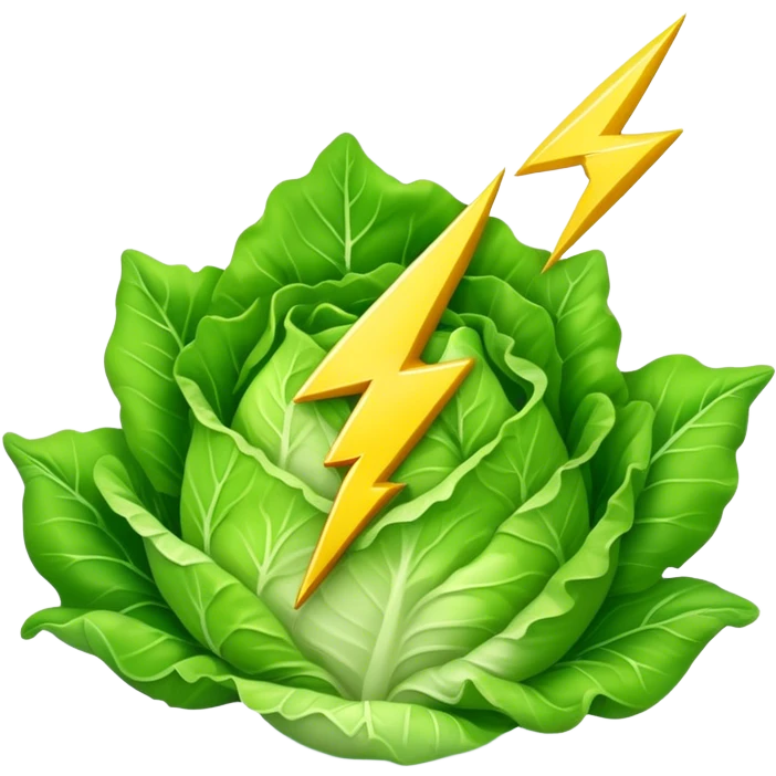 Lettuce with lightning bolt emoji
