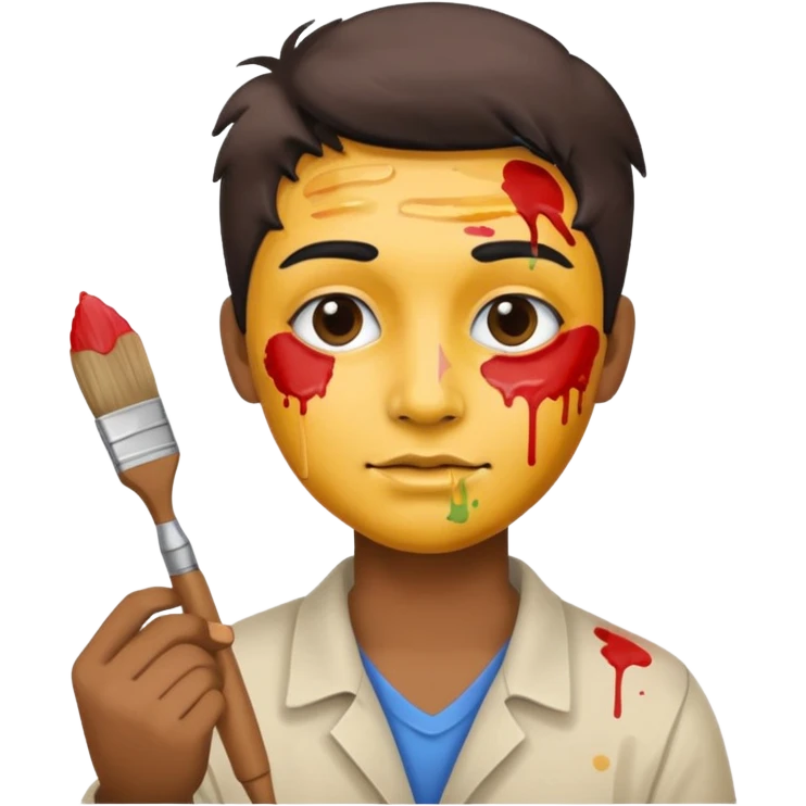 Painter with Paint Stained Face emoji