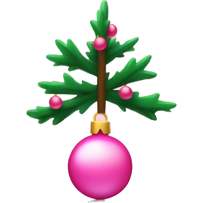 Kerstboom met licht roze kerstballen zonder gezicht emoji
