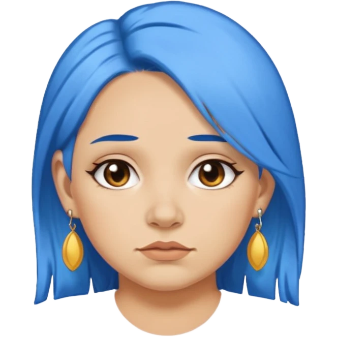 venice gondolier woman fat earring wearing blue hair face emoji