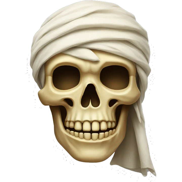 skull coated as mummy  emoji
